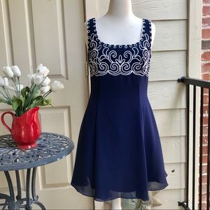 Huge drop! Vintage Scott McClintock navy dress